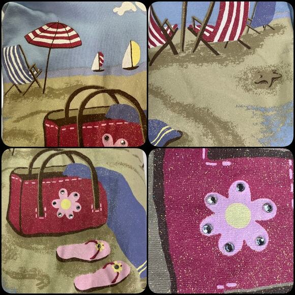 Butterfly Beach Scene Beach Swim Cover Up Dress V Neck Short Sleeve Plus Size 4X - Picture 7 of 14